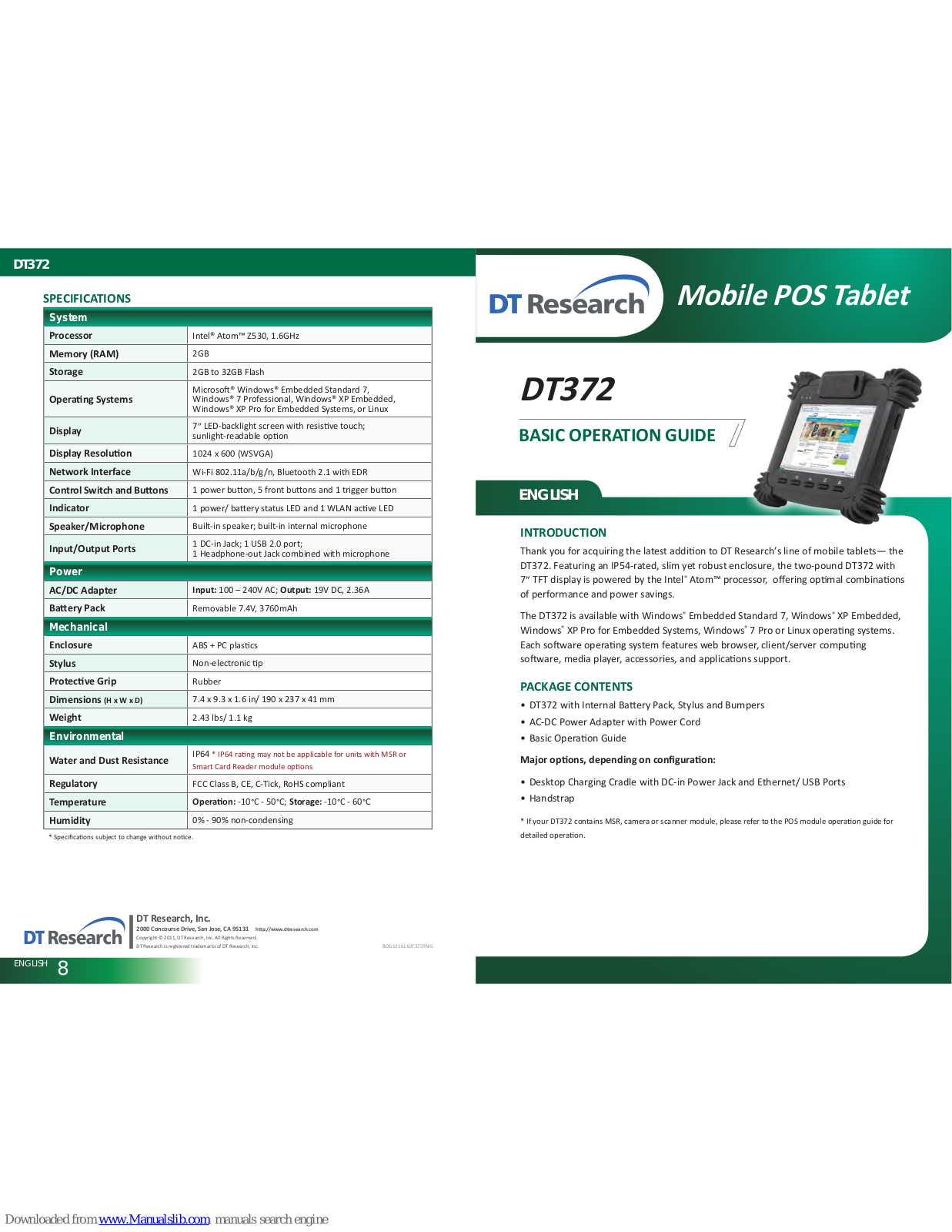 DT Research DT372 Basic Operation Manual - ManualMachine.com