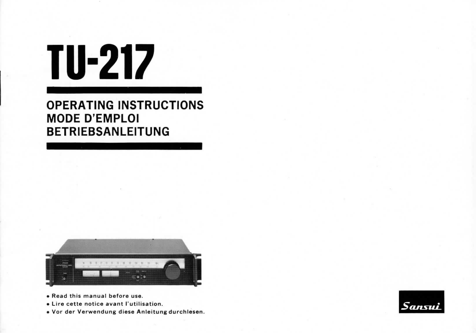 Sansui TU-217 Owners Manual