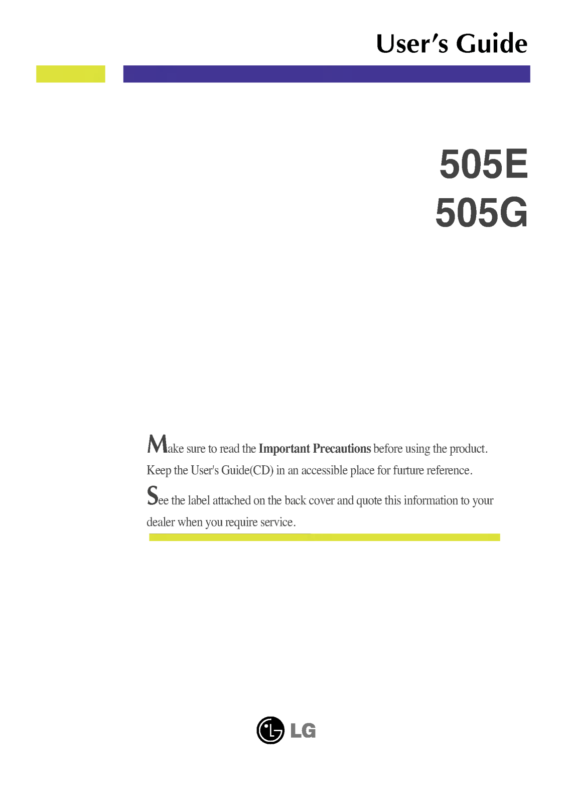 LG 505EL Owner's Manual