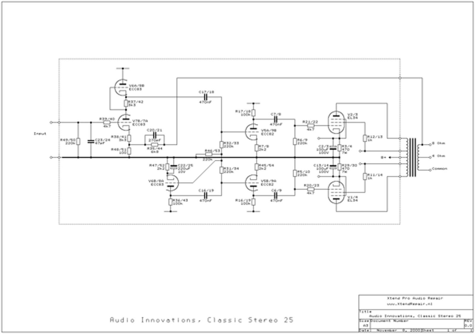 Audio Innovations Classic Stereo 25 Schematic