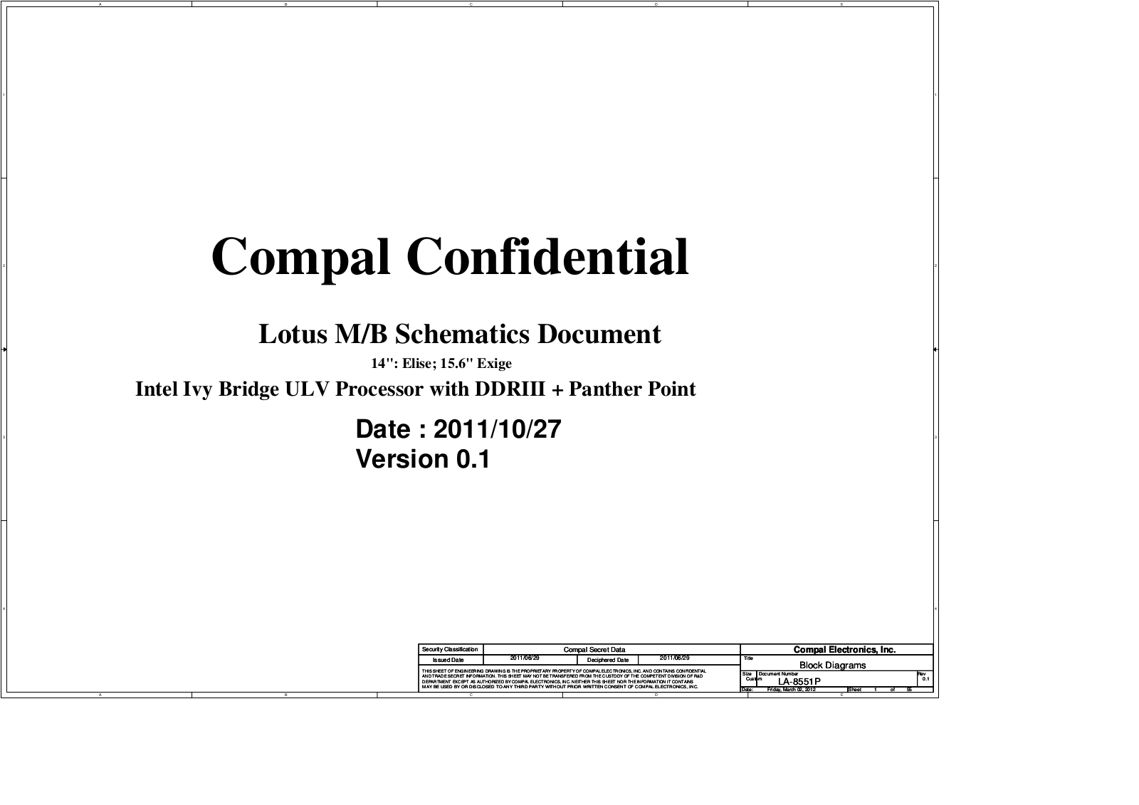 Compal LA-8661P Lotus, ENVY Sleekbook 6 Schematic