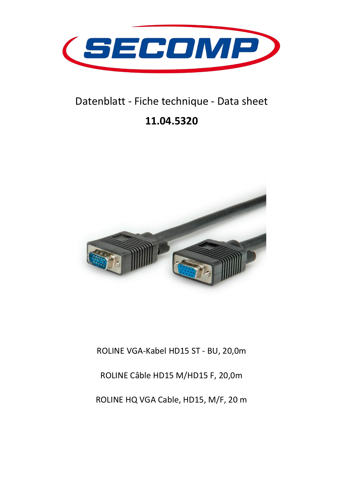 ROLINE 11045320 Datasheet - ManualMachine.com