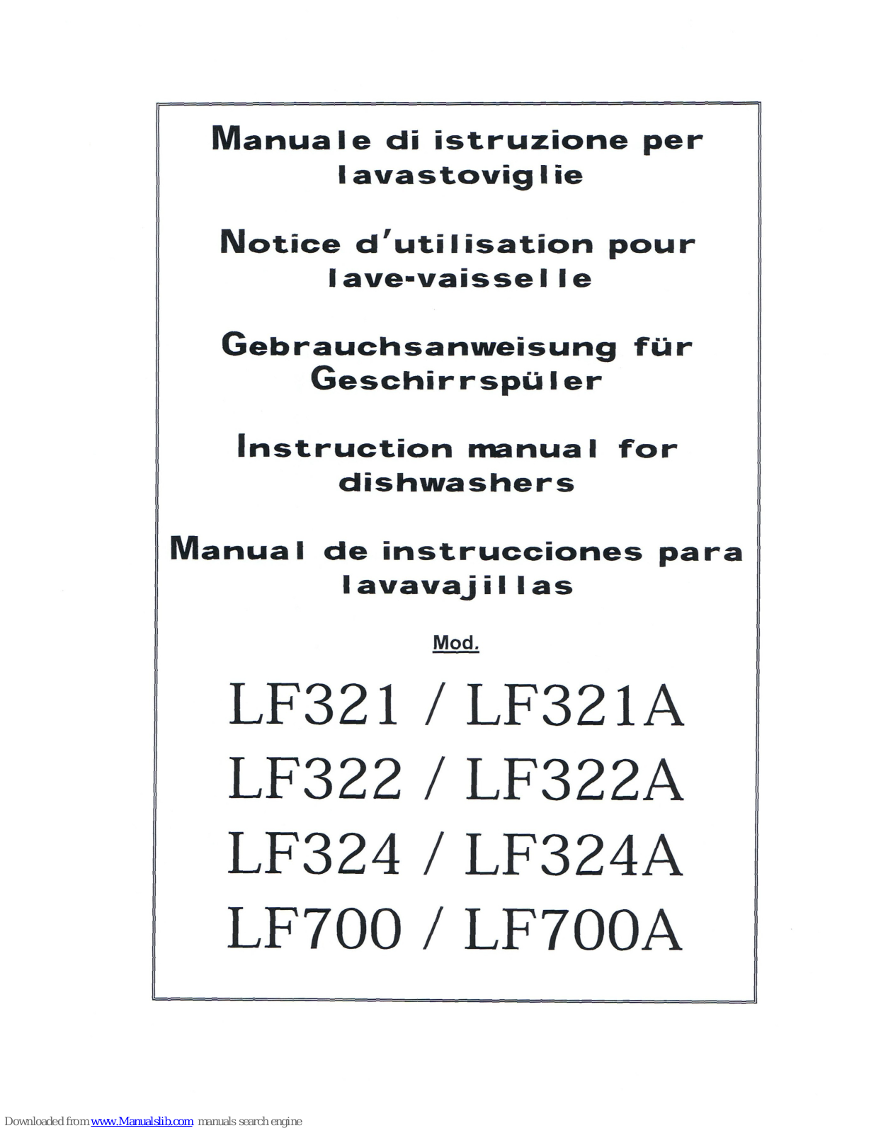 COMENDA LF321, LF700, LF321A, LF322A, LF324A Instruction Manual