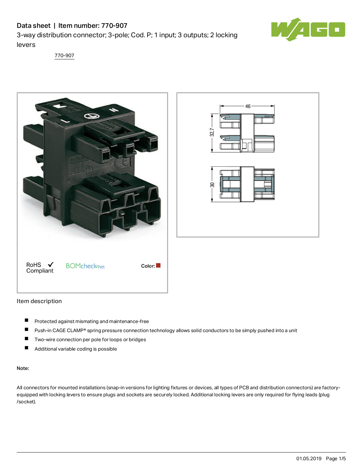 Wago 770-907 Data Sheet