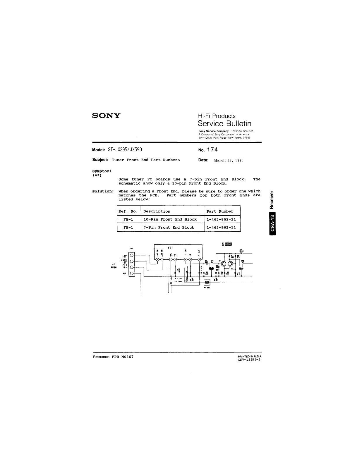 Sony ST-JX295, ST-JX390 Service Manual