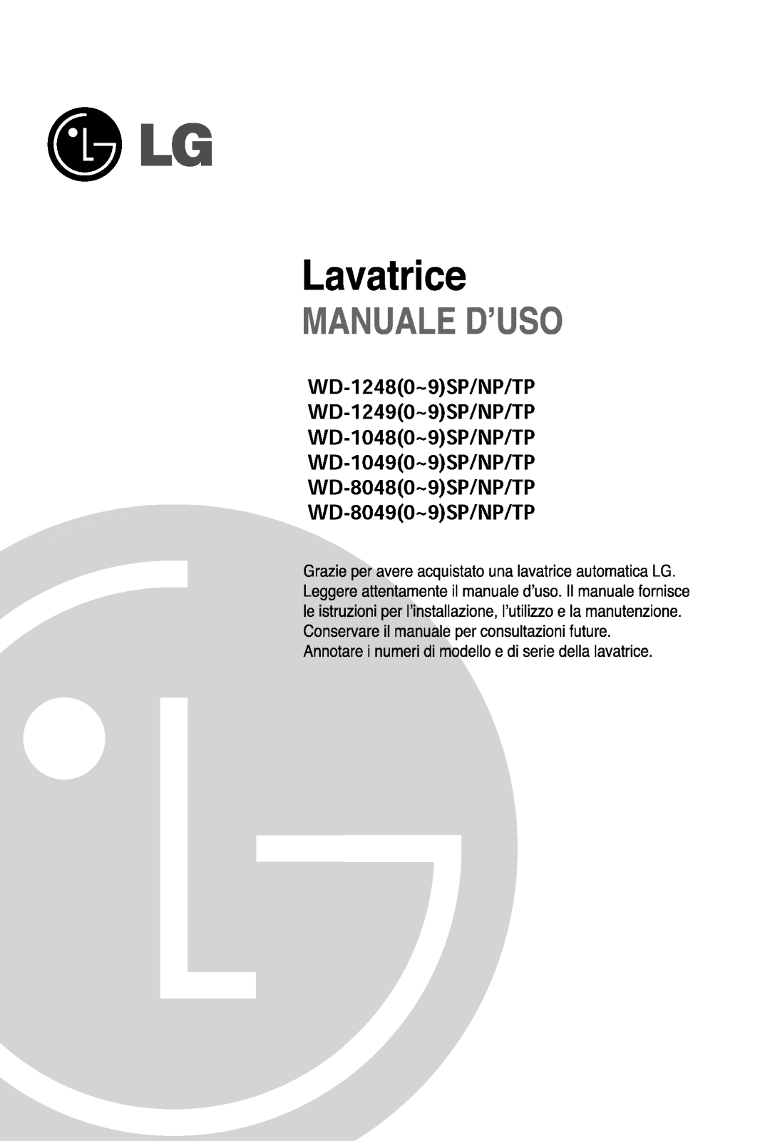 Lg WD-12483TP, WD-80483TP User Manual