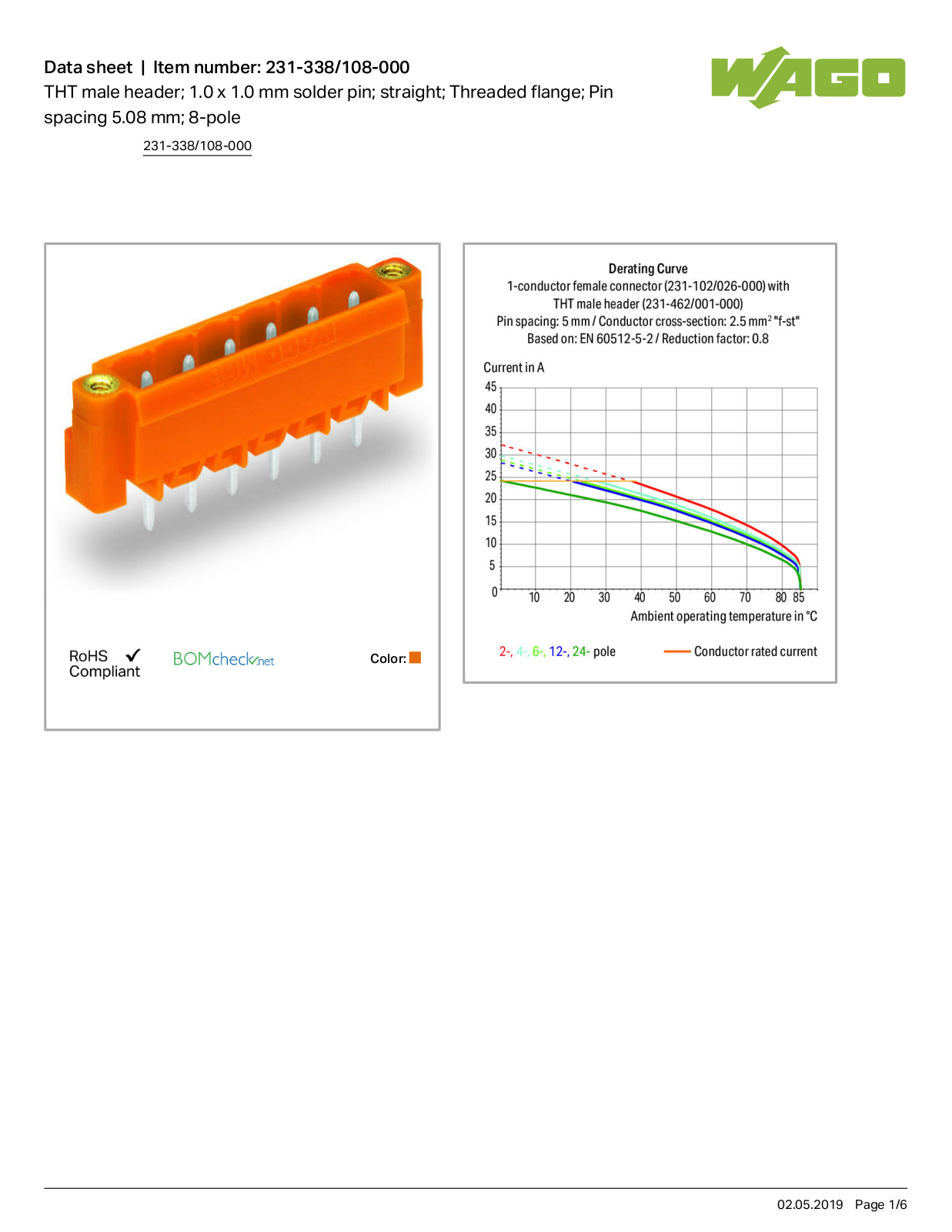 Wago 231-338/108-000 Data Sheet