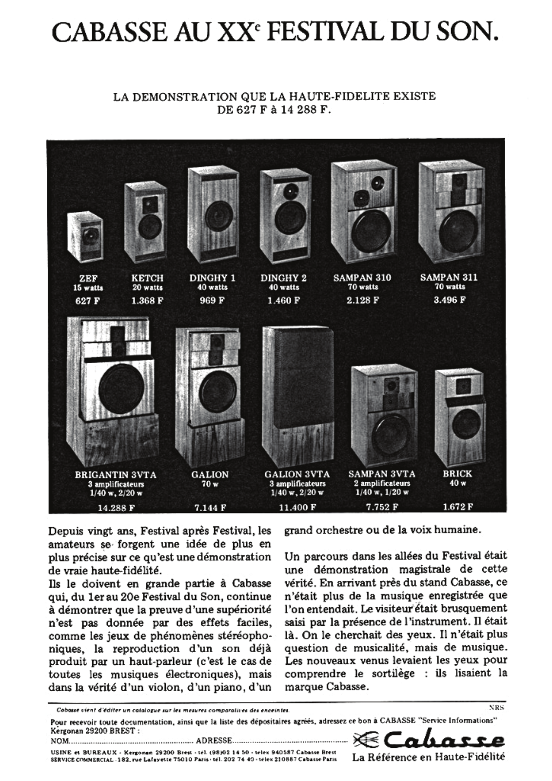 Cabasse 1978 User Manual