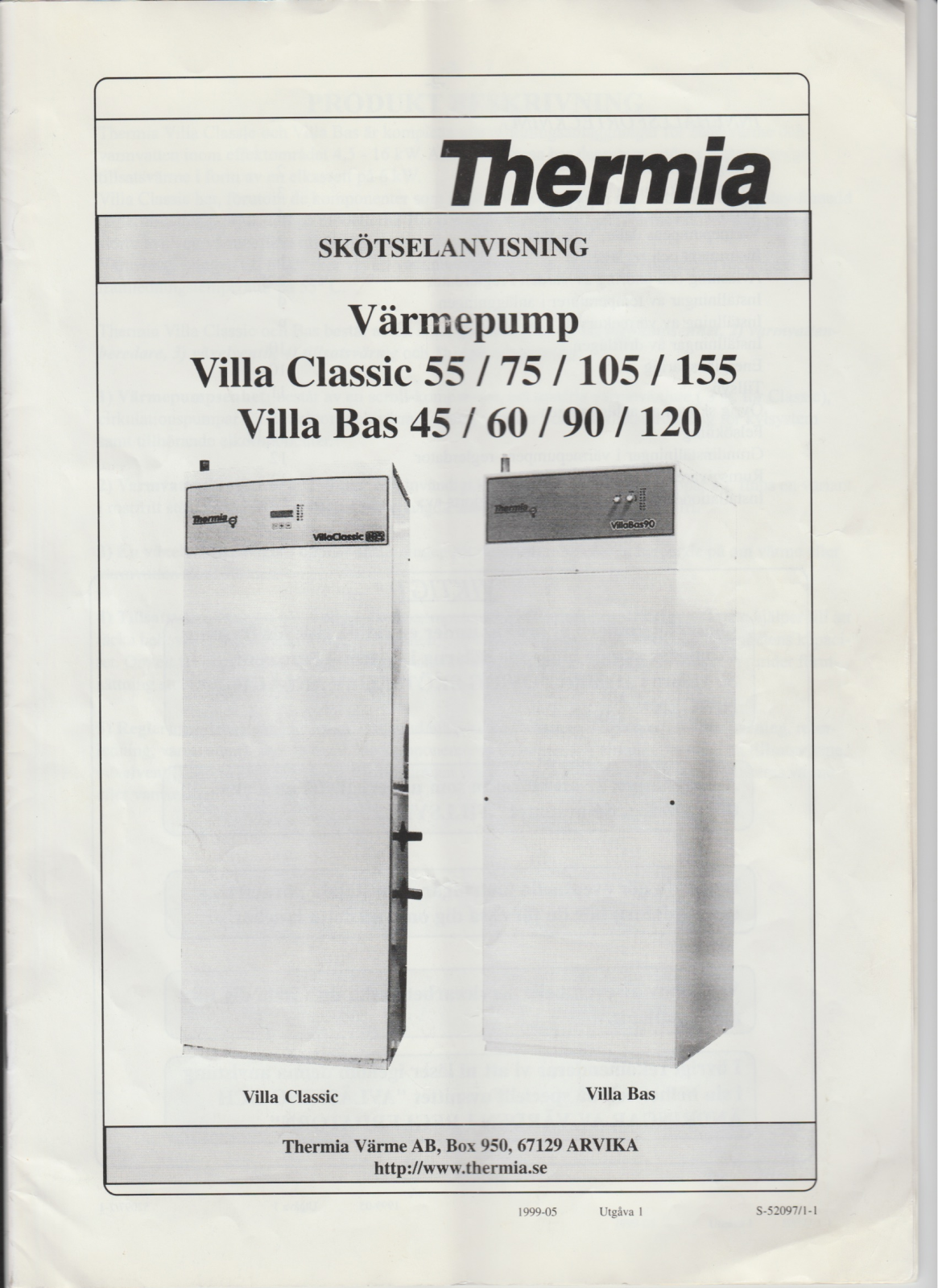 Thermia Villa Classic 155 User Manual