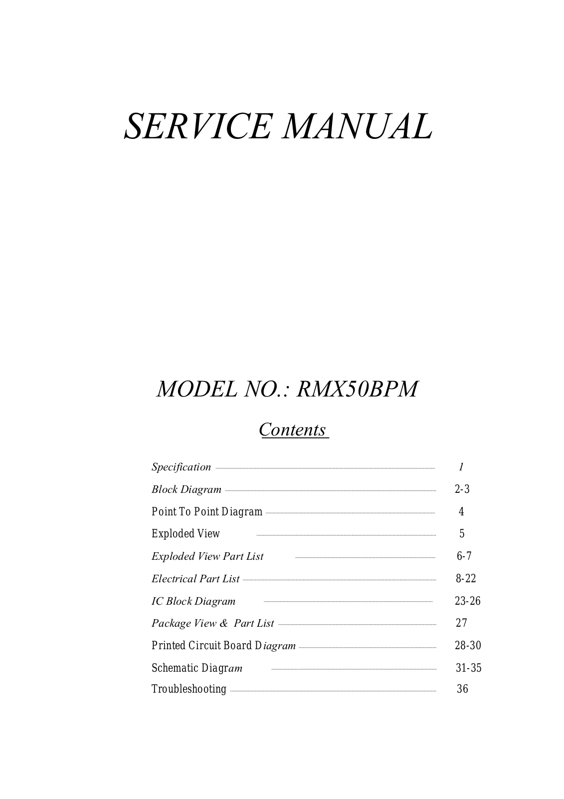 Reloop RMX-50-BPM Service manual