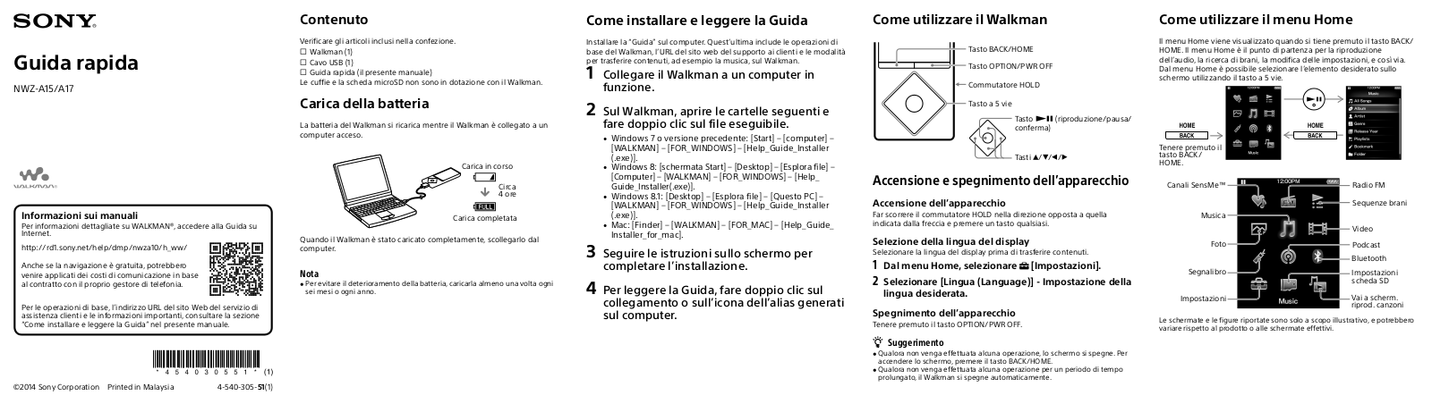 Sony NWZ-A15, NWZ-A15S, NWZ-A17 User Manual