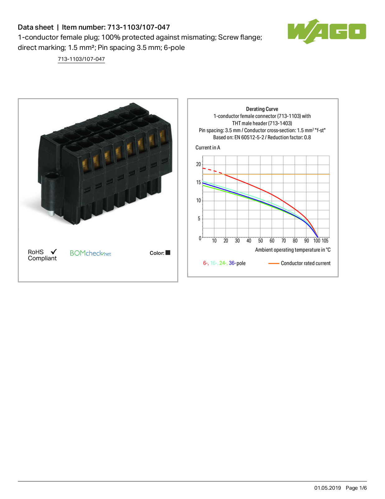 Wago 713-1103/107-047 Data Sheet