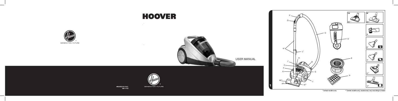 Hoover SX70-HU11001 User Manual