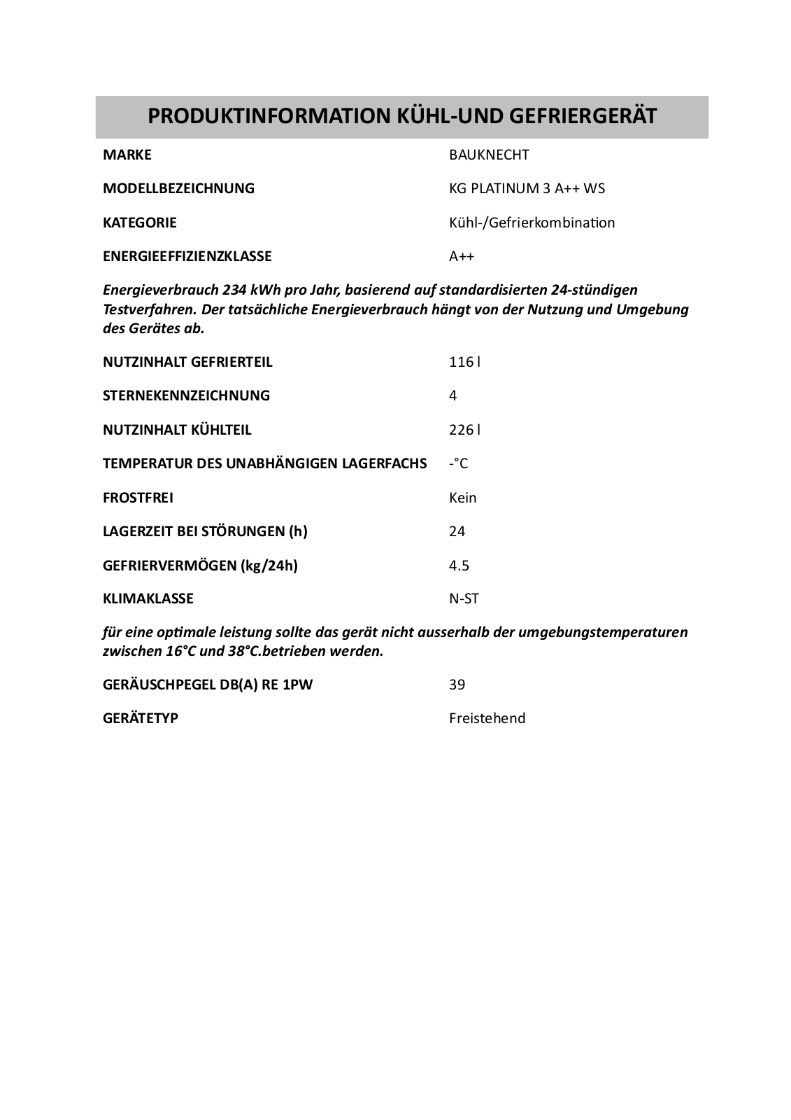 Whirlpool KG PLATINUM3 A WS INSTRUCTION FOR USE