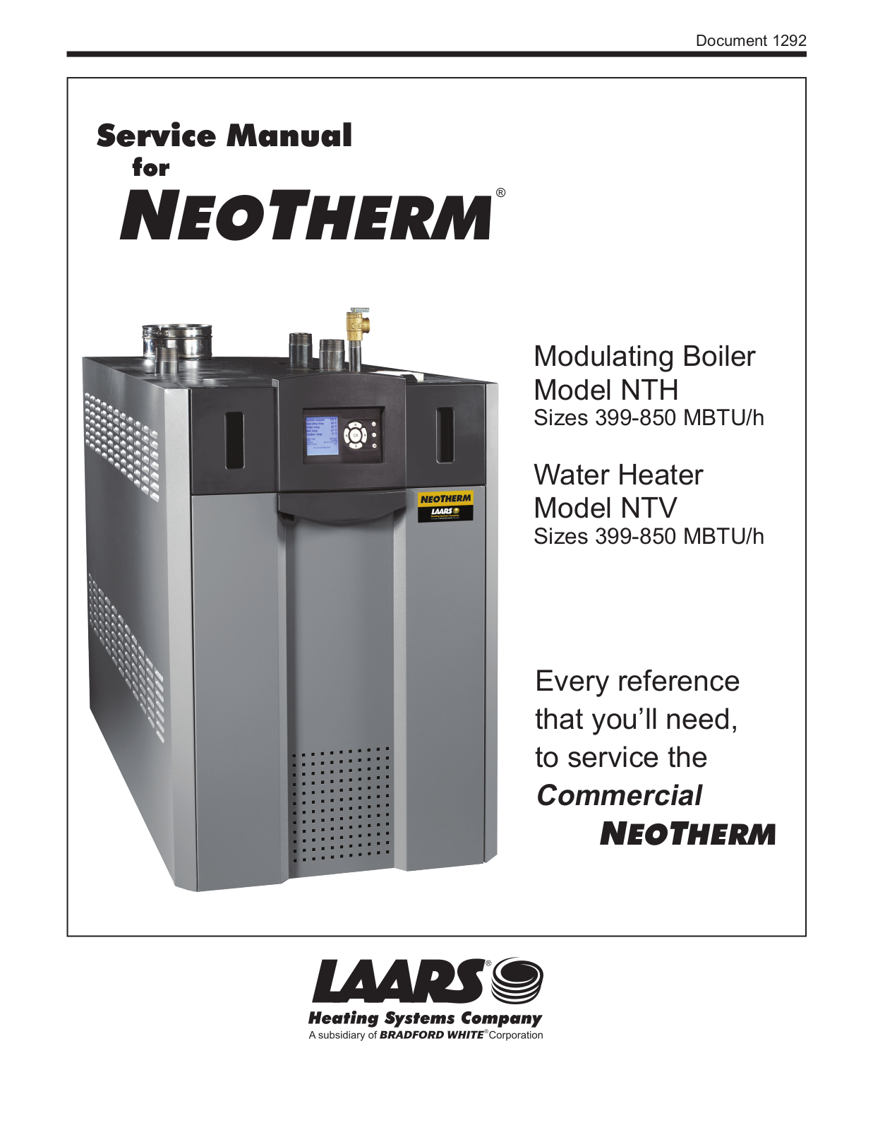 LAARS NeoTherm NTV User Manual