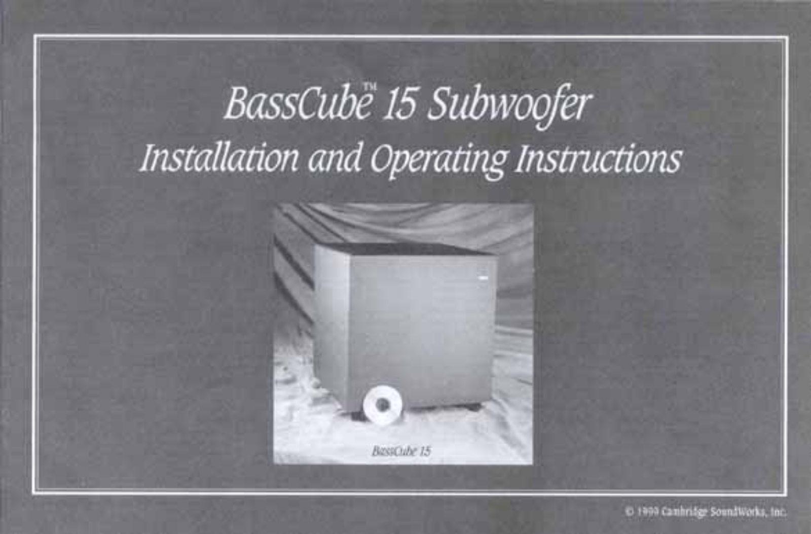 Cambridge soundworks BASSCUBE 15 User Manual