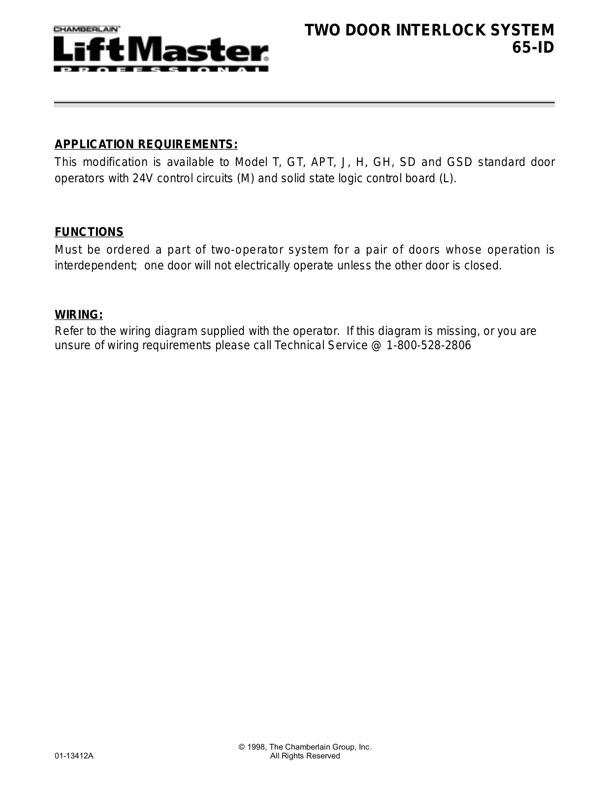 Lift-Master 65 ID User Manual