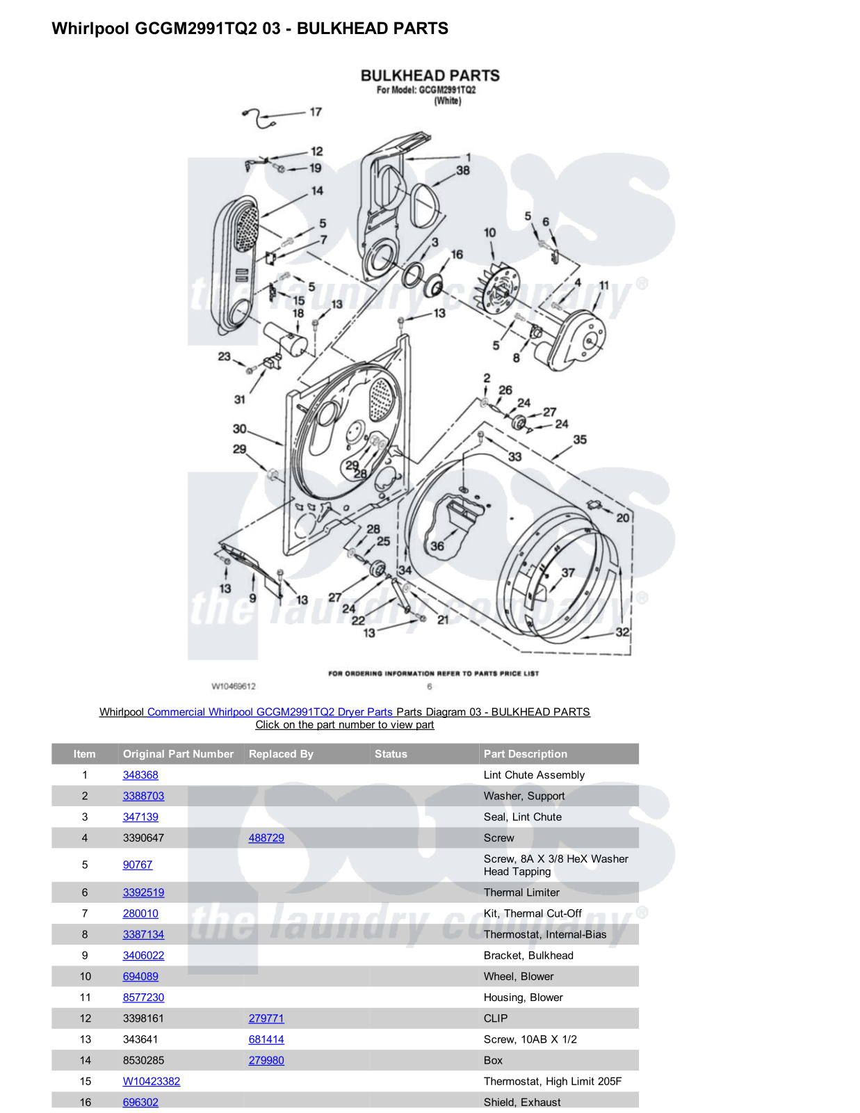 Whirlpool GCGM2991TQ2 Parts Diagram