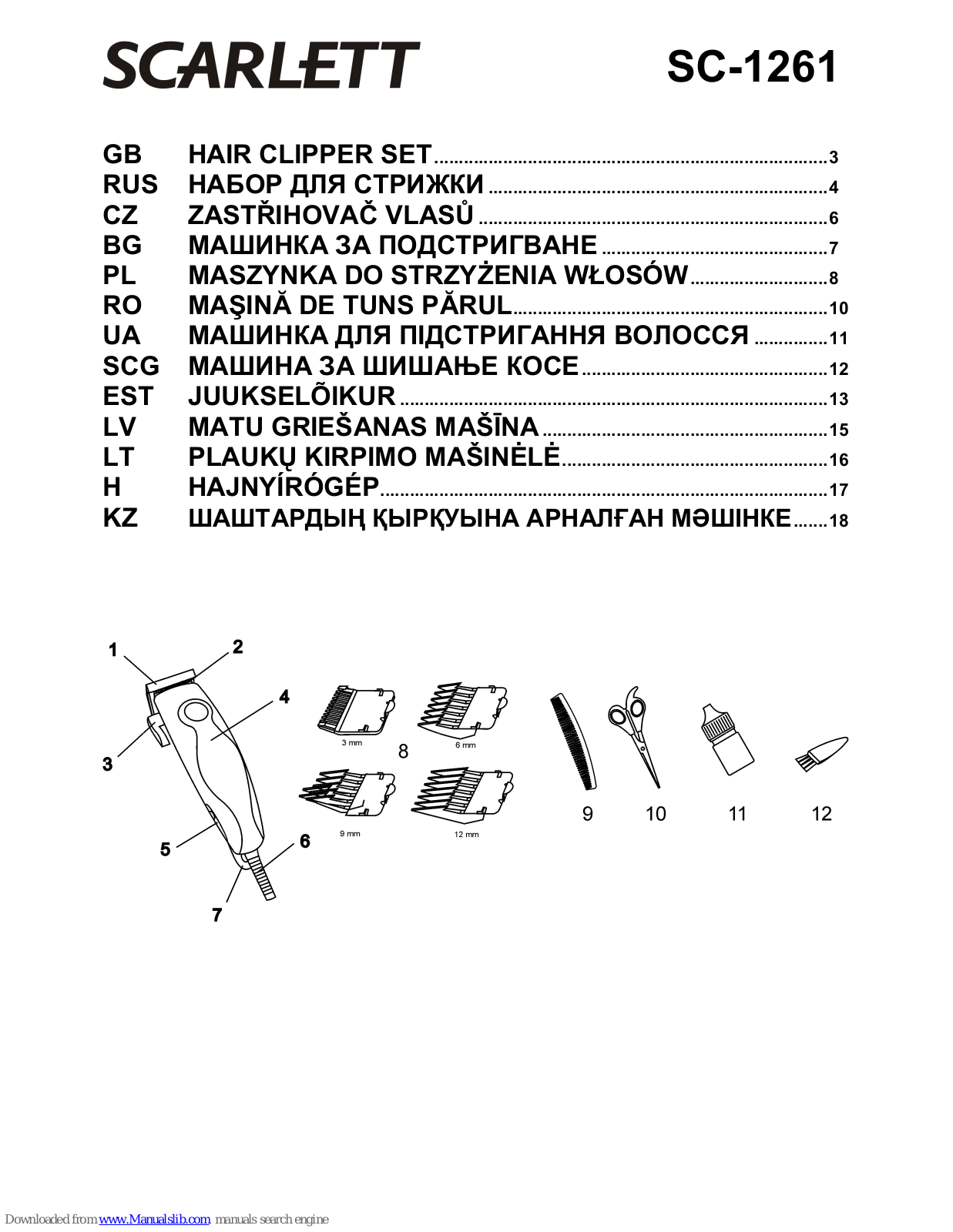 Scarlett SC-1261,SC-1263 Instruction Manual