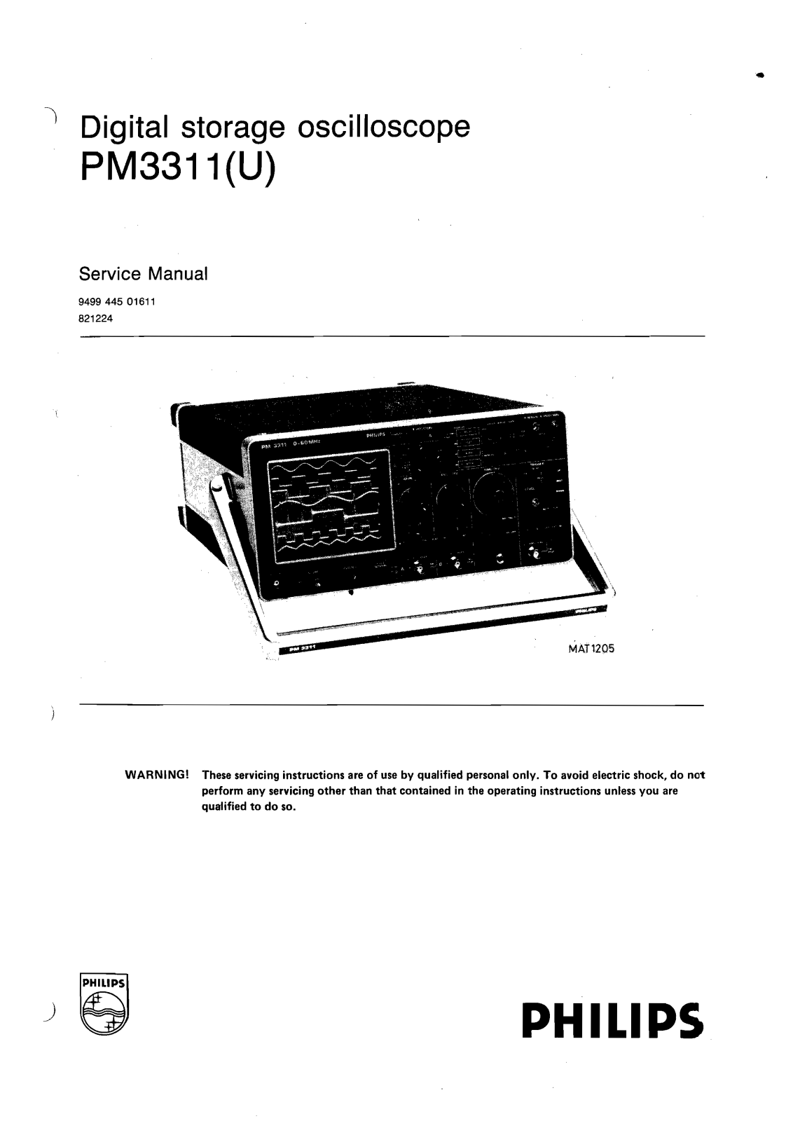 Philips PM-3311 Service Manual