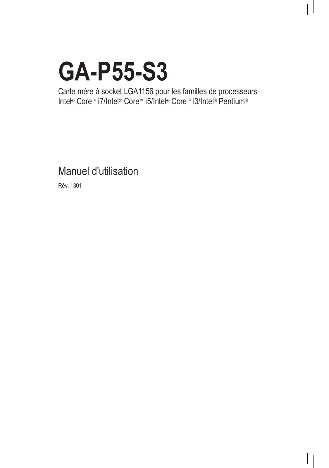 Gigabyte GA-P55-S3 User Manual