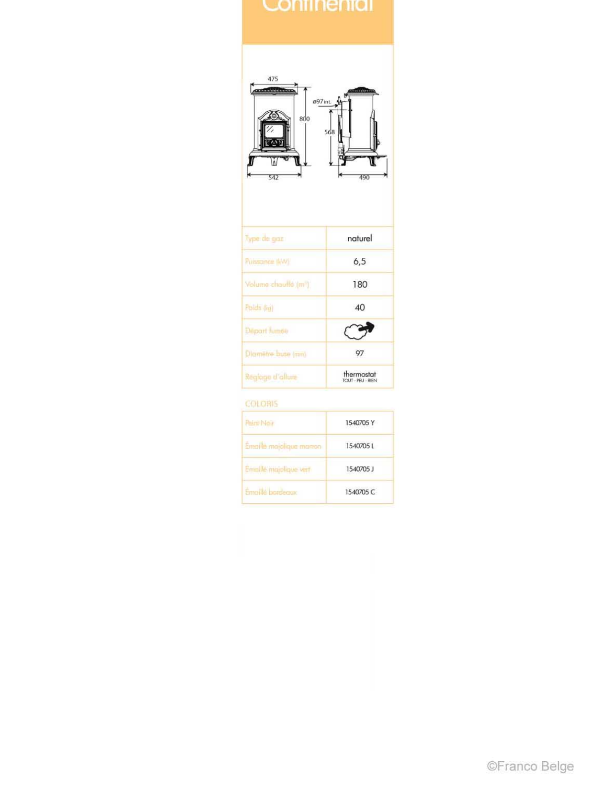 Staub CONTINENTAL GAZ DATASHEET