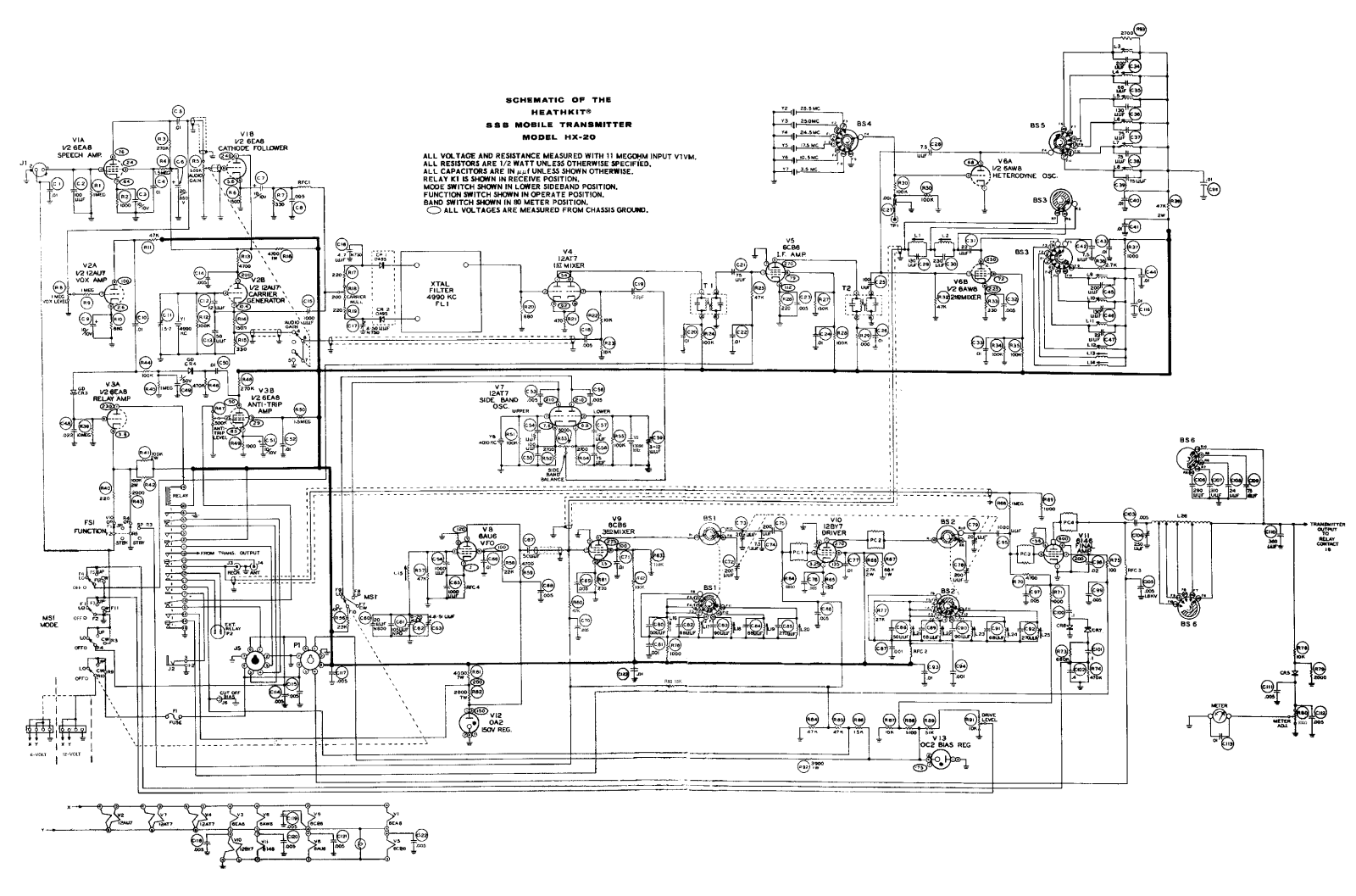 Heath Company HX-20 Schematic