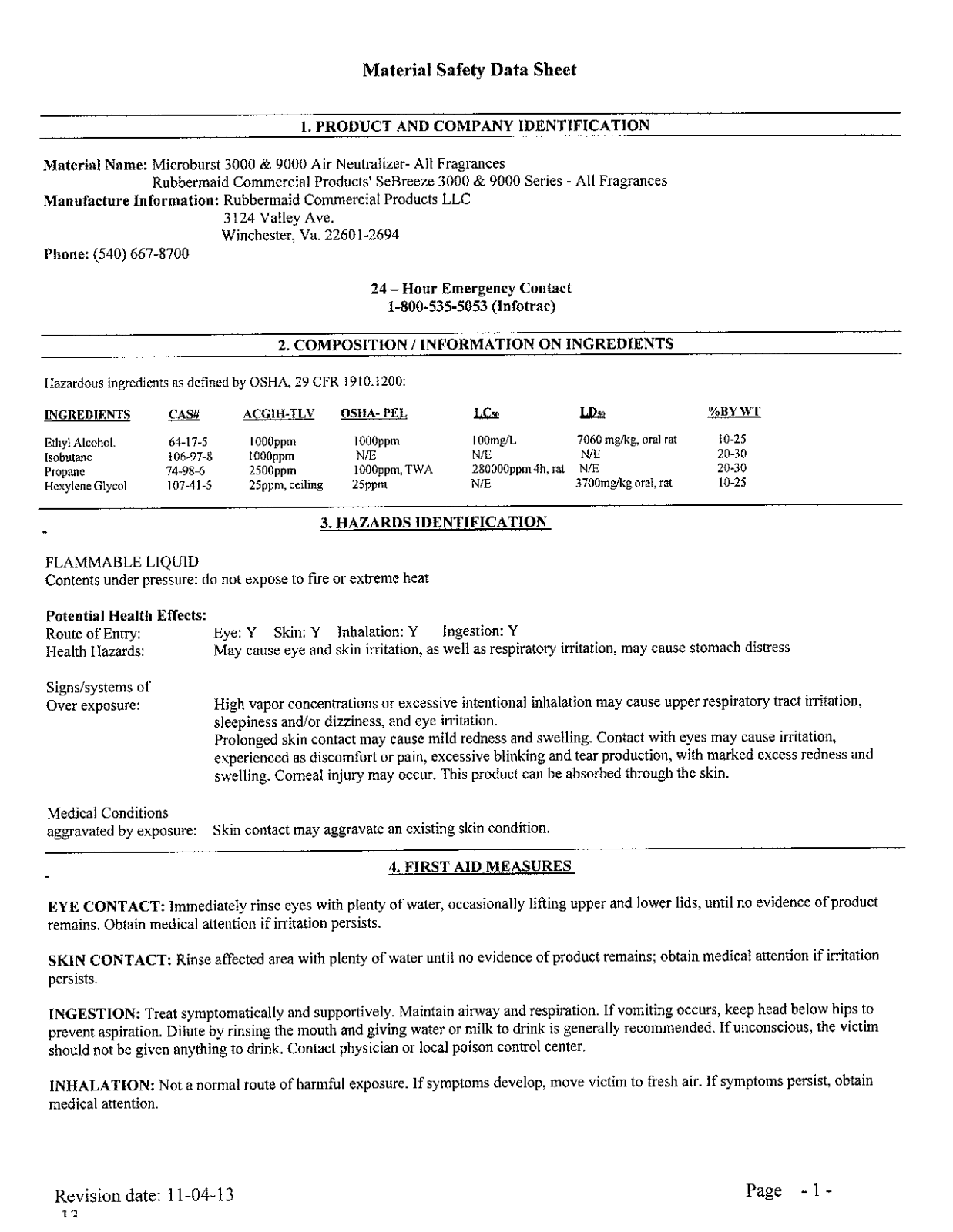 Rubbermaid  Commercial FG4012491 User Manual