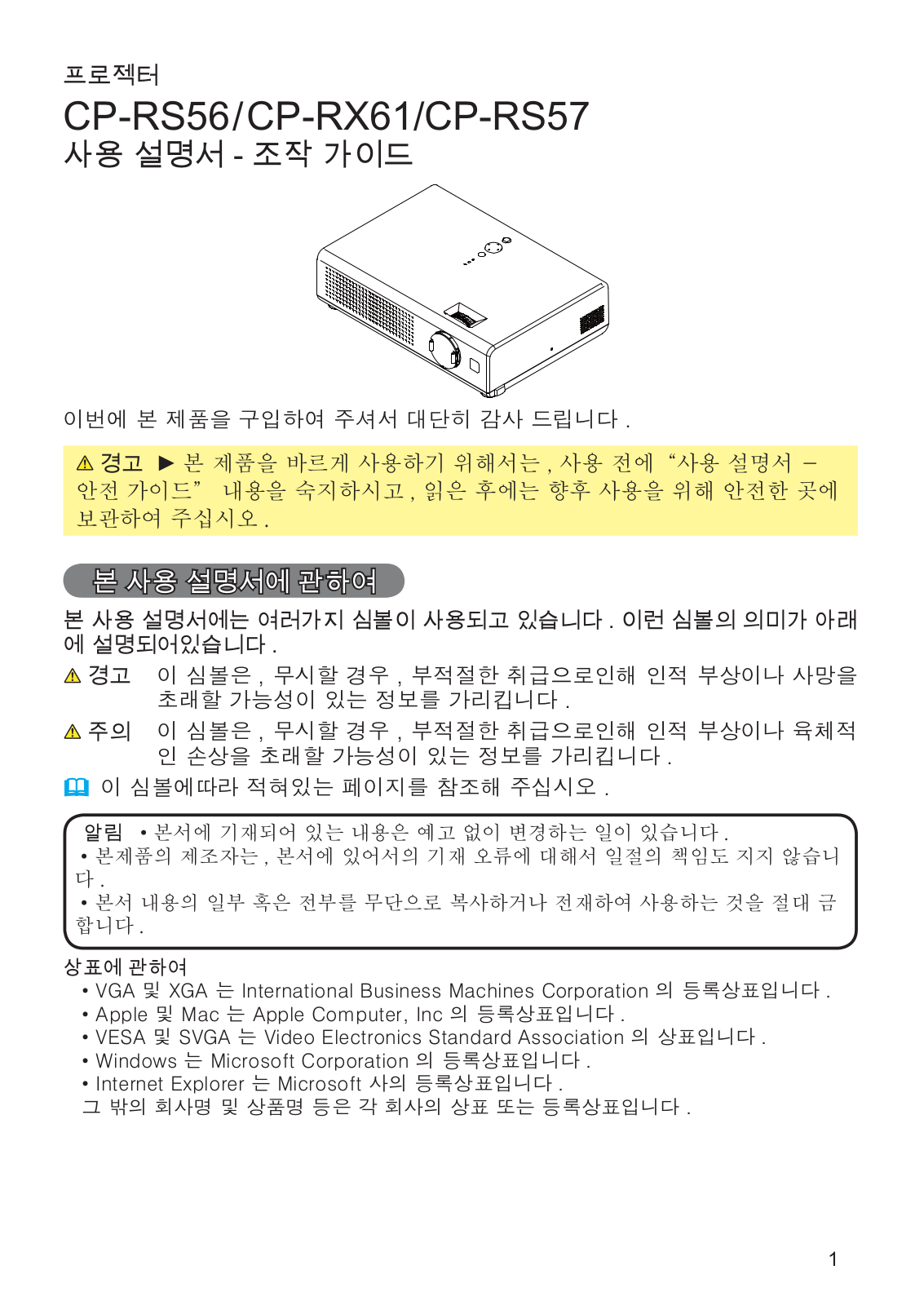 Hitachi CP-RS57W User Manual