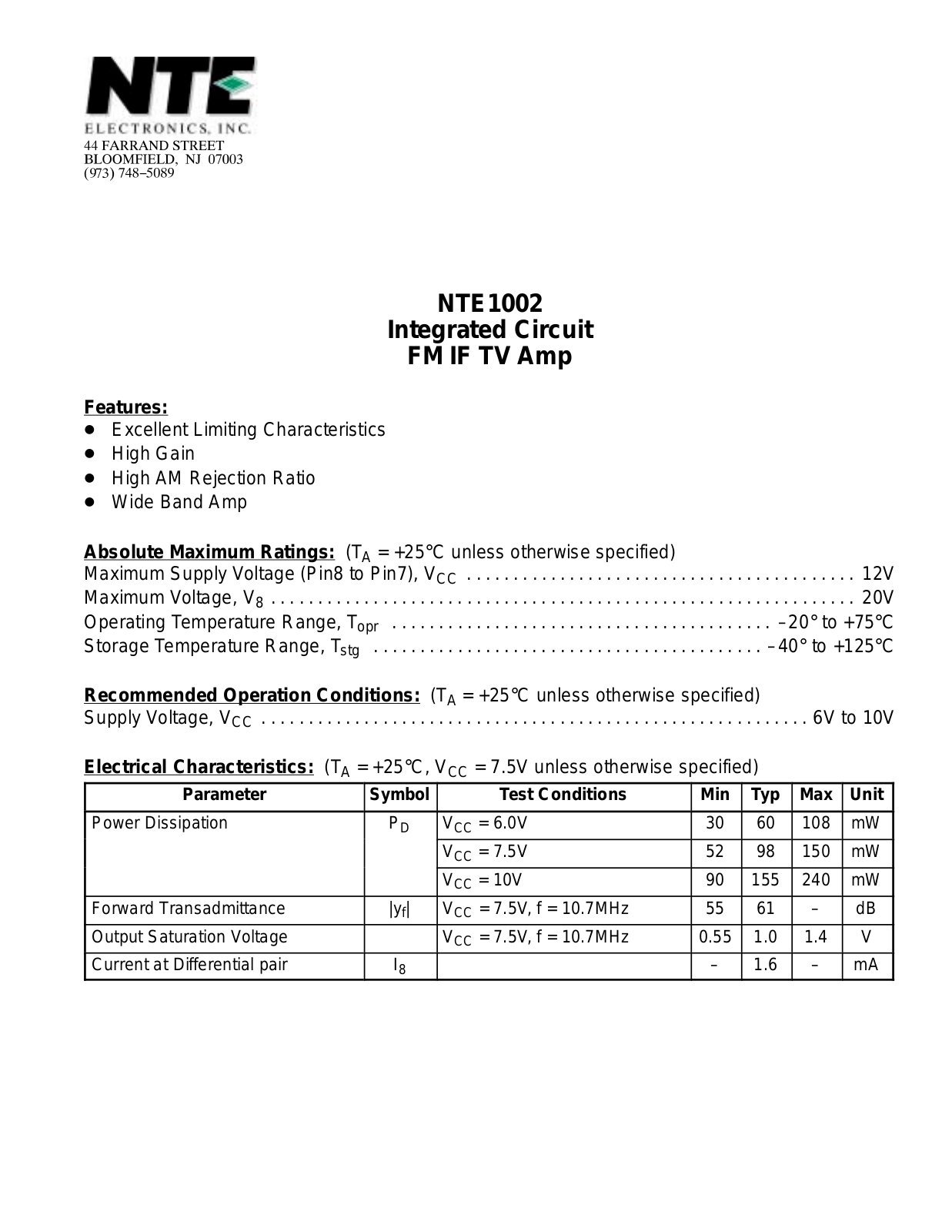 Datasheet ECG1002 Specification - ManualMachine.com