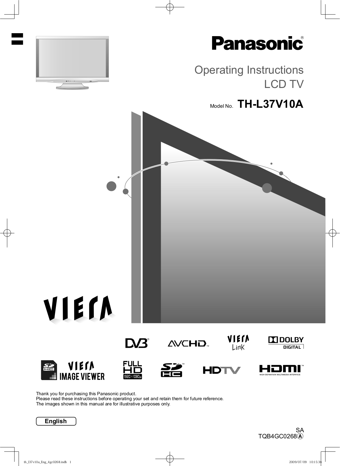 Panasonic TH-L37V10A User Manual