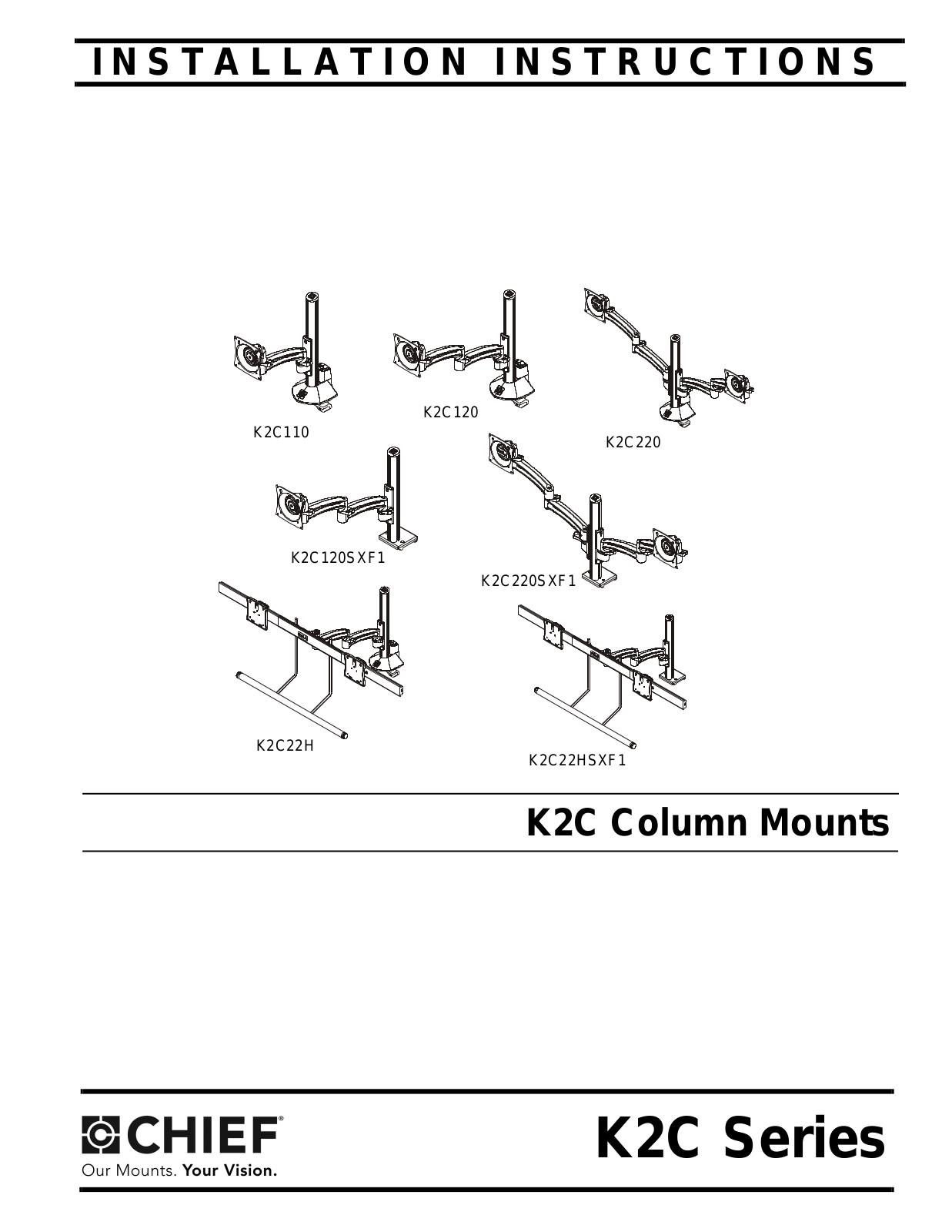 Chief K2C120B Installation Guide