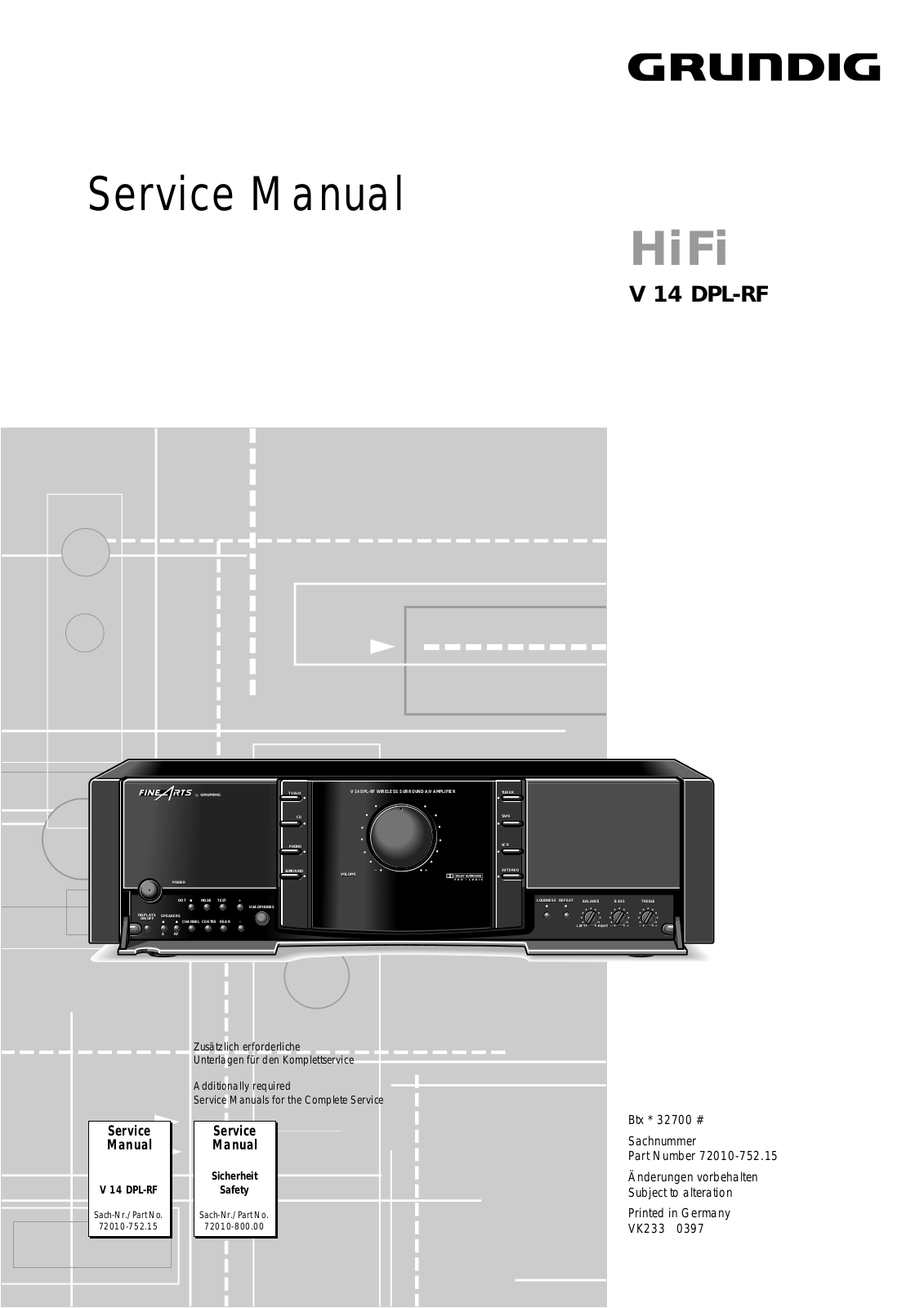 Grundig V-14 DPL-RF Service Manual