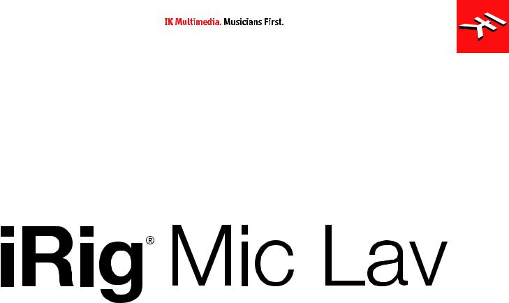 Ik Multimedia iRig Mic Lav USER MANUAL