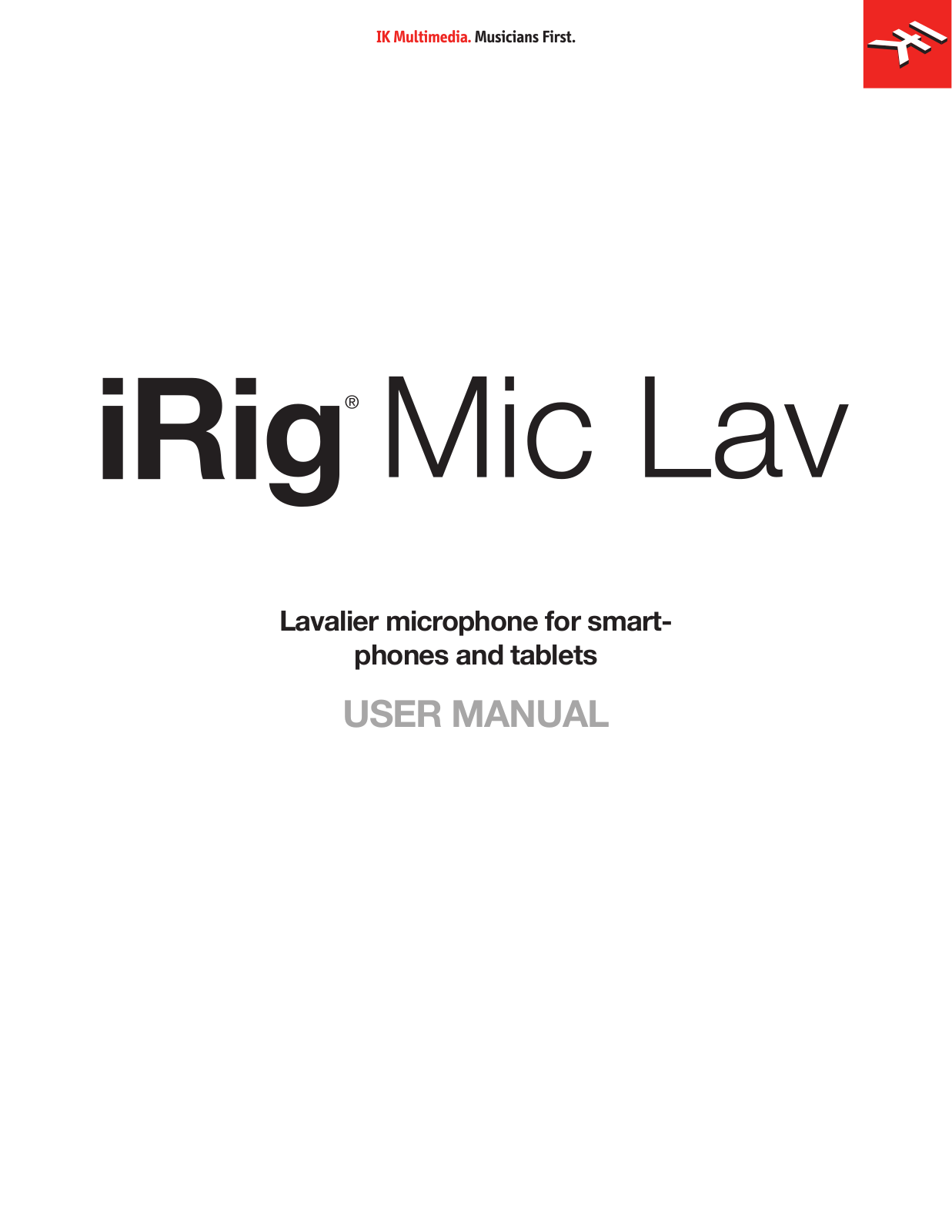 Ik Multimedia iRig Mic Lav USER MANUAL