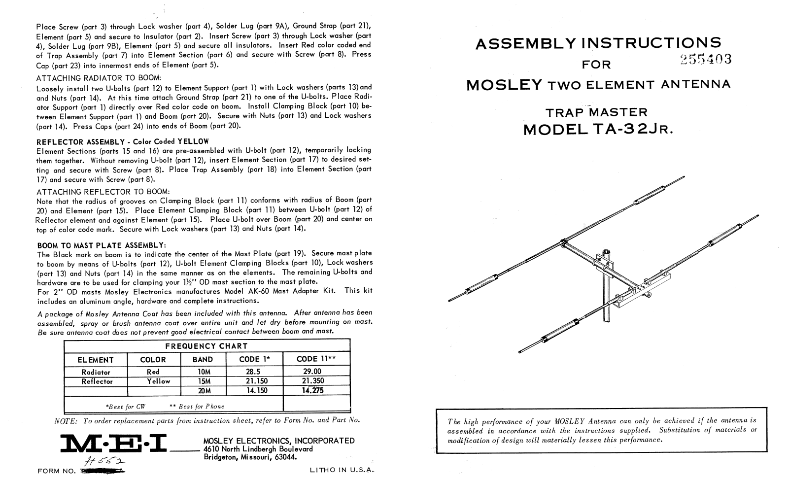 Mosley Electronics TA-32Jr User Manual