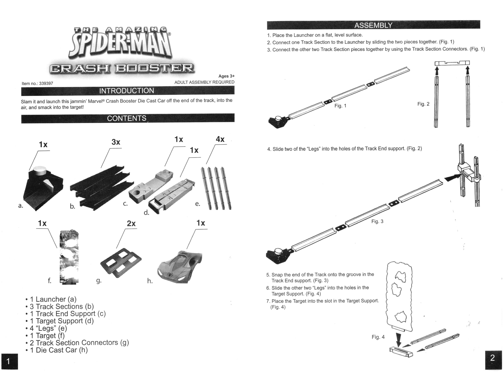 Mga Entertainment SPIDER-MAN CRASH BOOSTER 1 2 User Manual