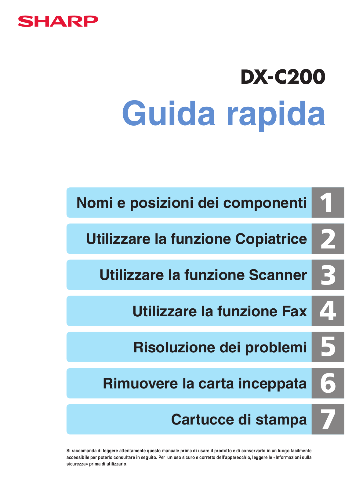 Sharp DX-C200 OPERATION MANUAL