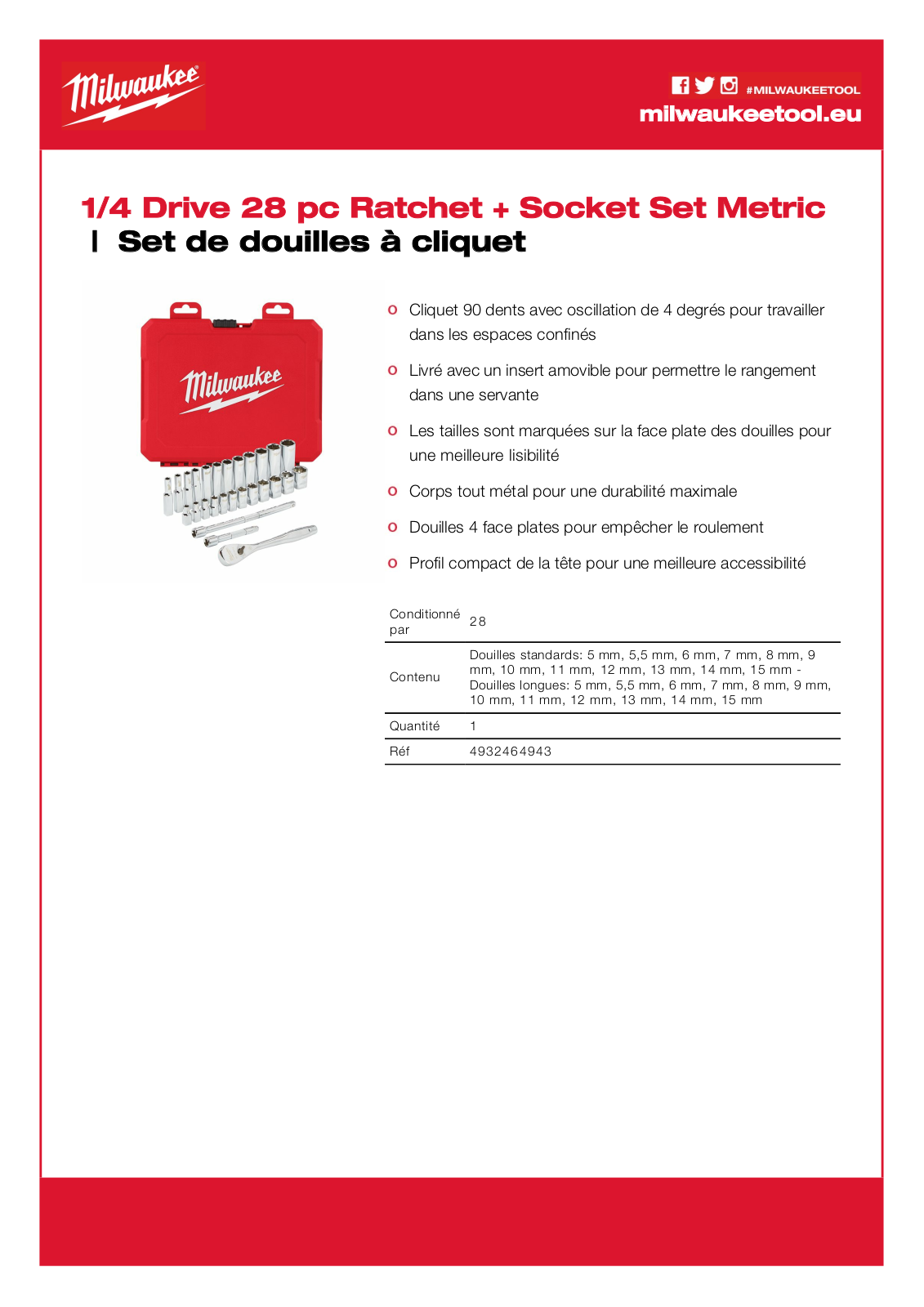 Milwaukee 4932464943 Specification - ManualMachine.com