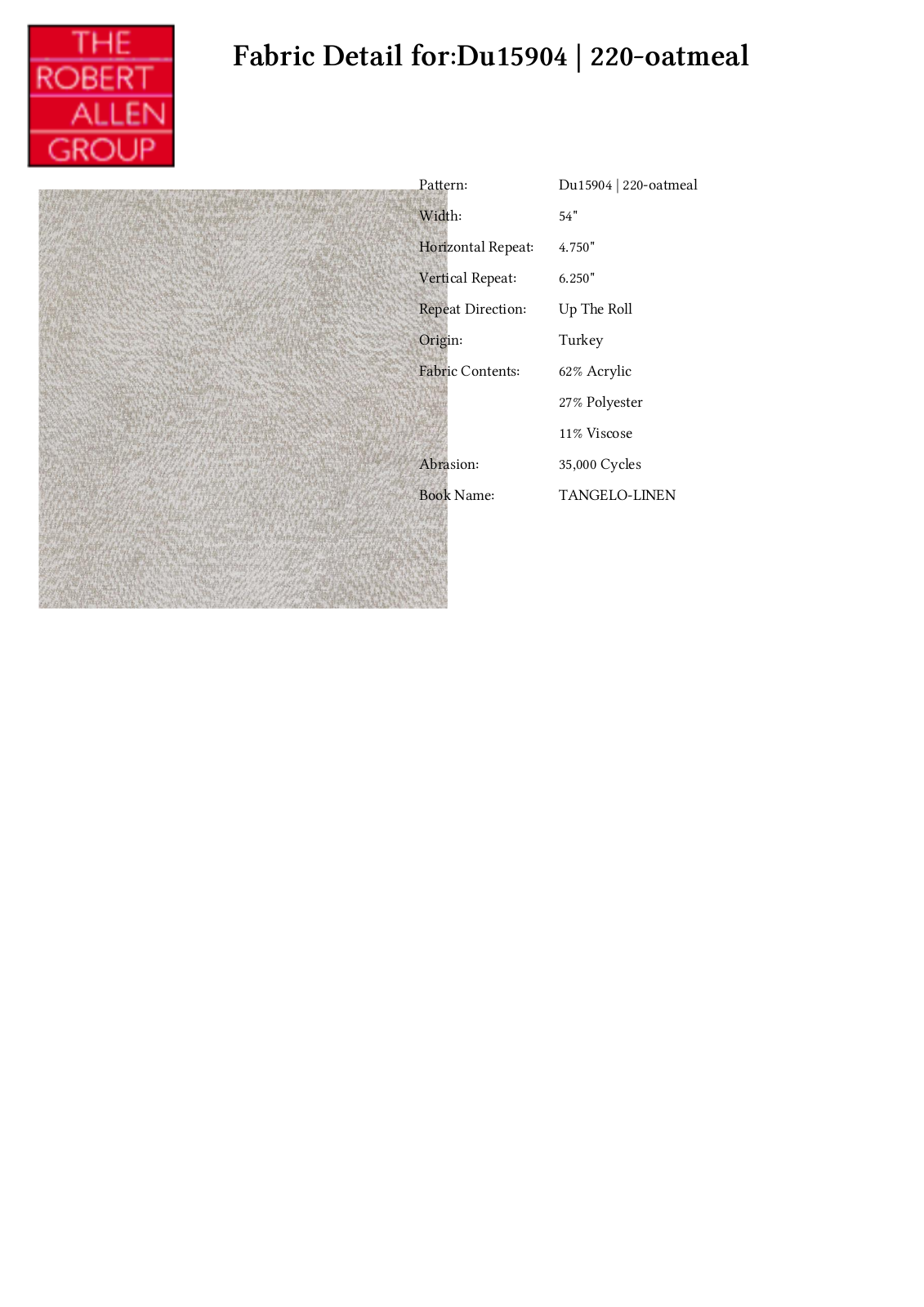 Duralee CRAL6996 Specifications - ManualMachine.com
