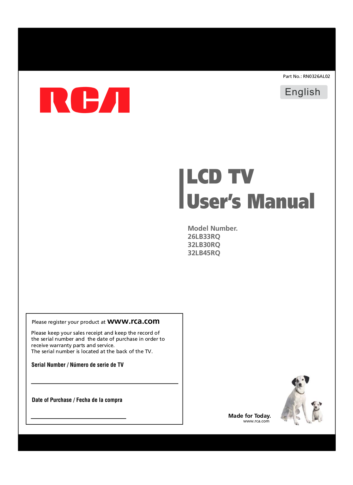 RCA 26LB33RQ Owner's Manual