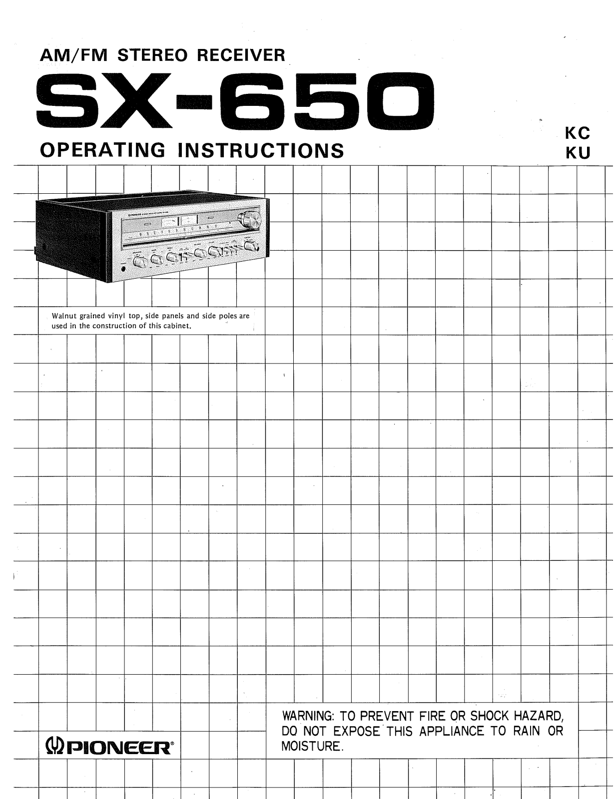 Pioneer SX-650 Owners manual