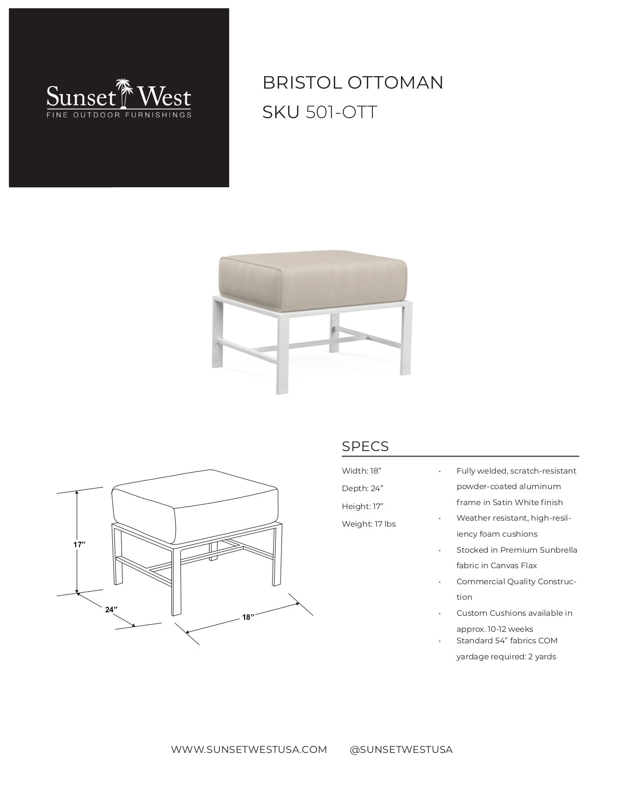 Sunset West XSW10251 Specifications - ManualMachine.com