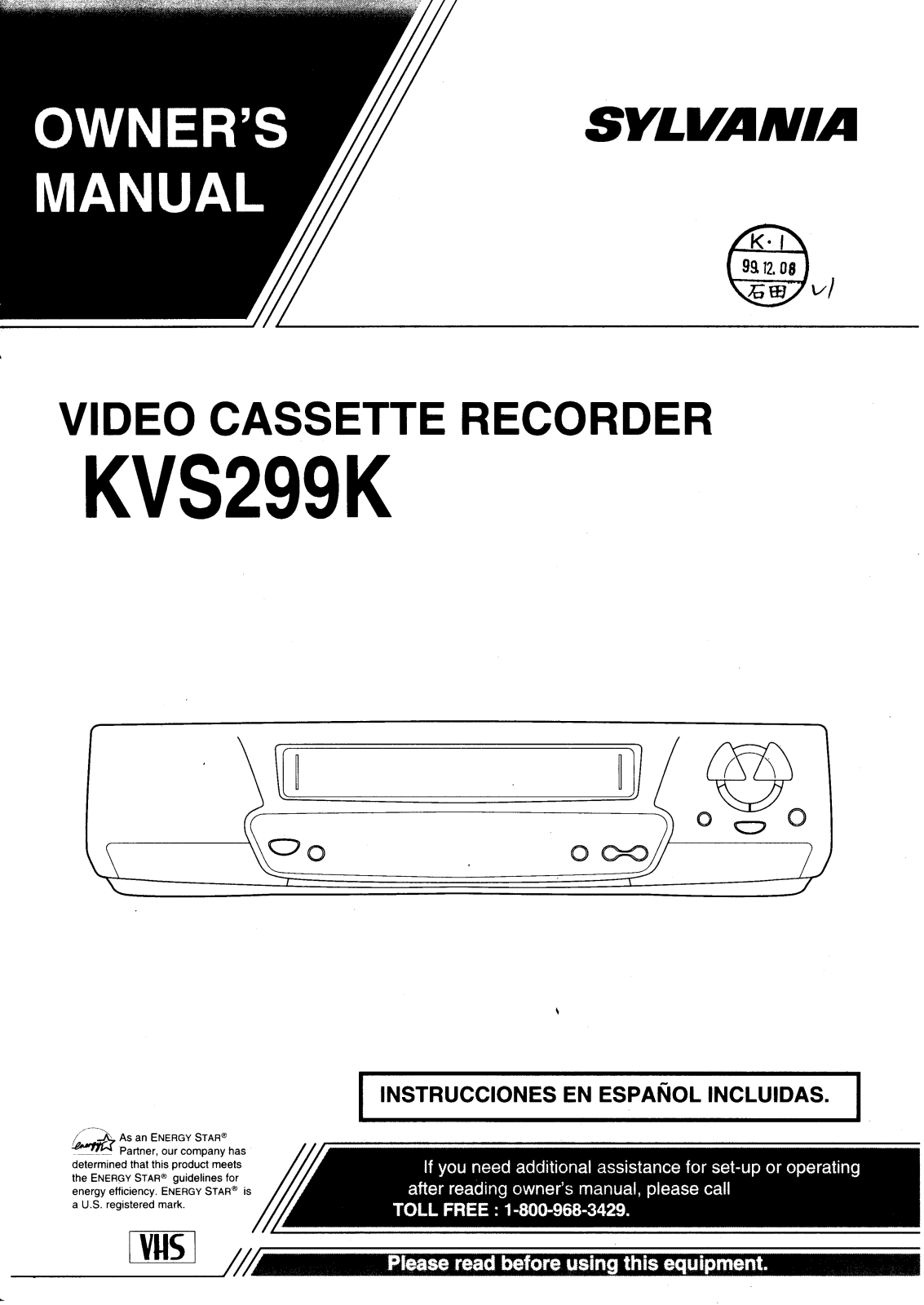 Funai KVS299K User Manual