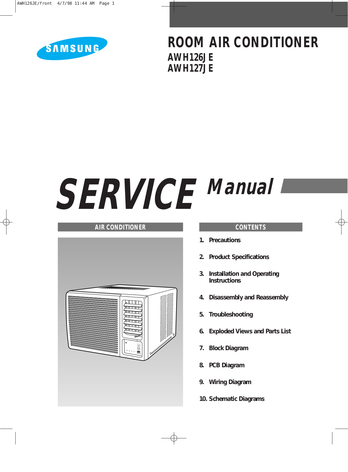 Samsung AWH126, AWH126JE0K-ALM Service Manual