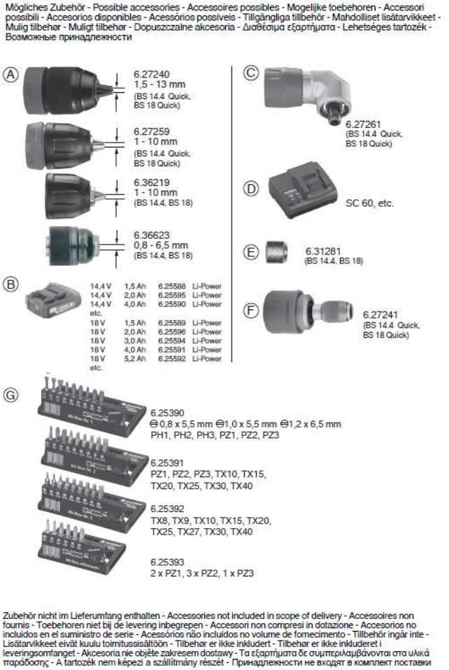 Metabo BS 14.4, BS 14.4 Quick, BS 18, BS 18 Quick, SB 18 User guide