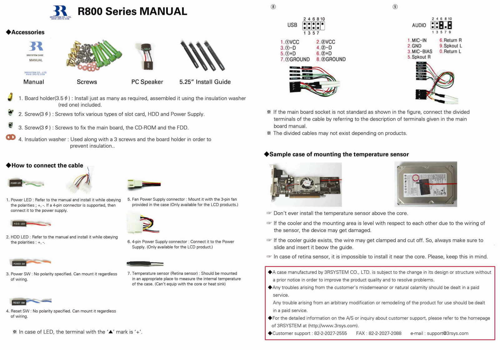 3R SYSTEM R800 User Manual