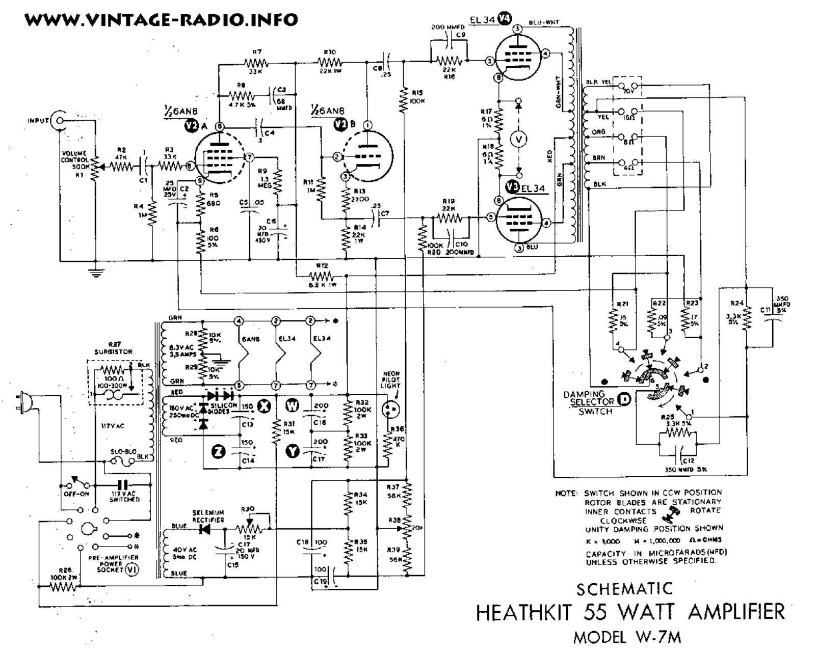 Heathkit w 7m schematic