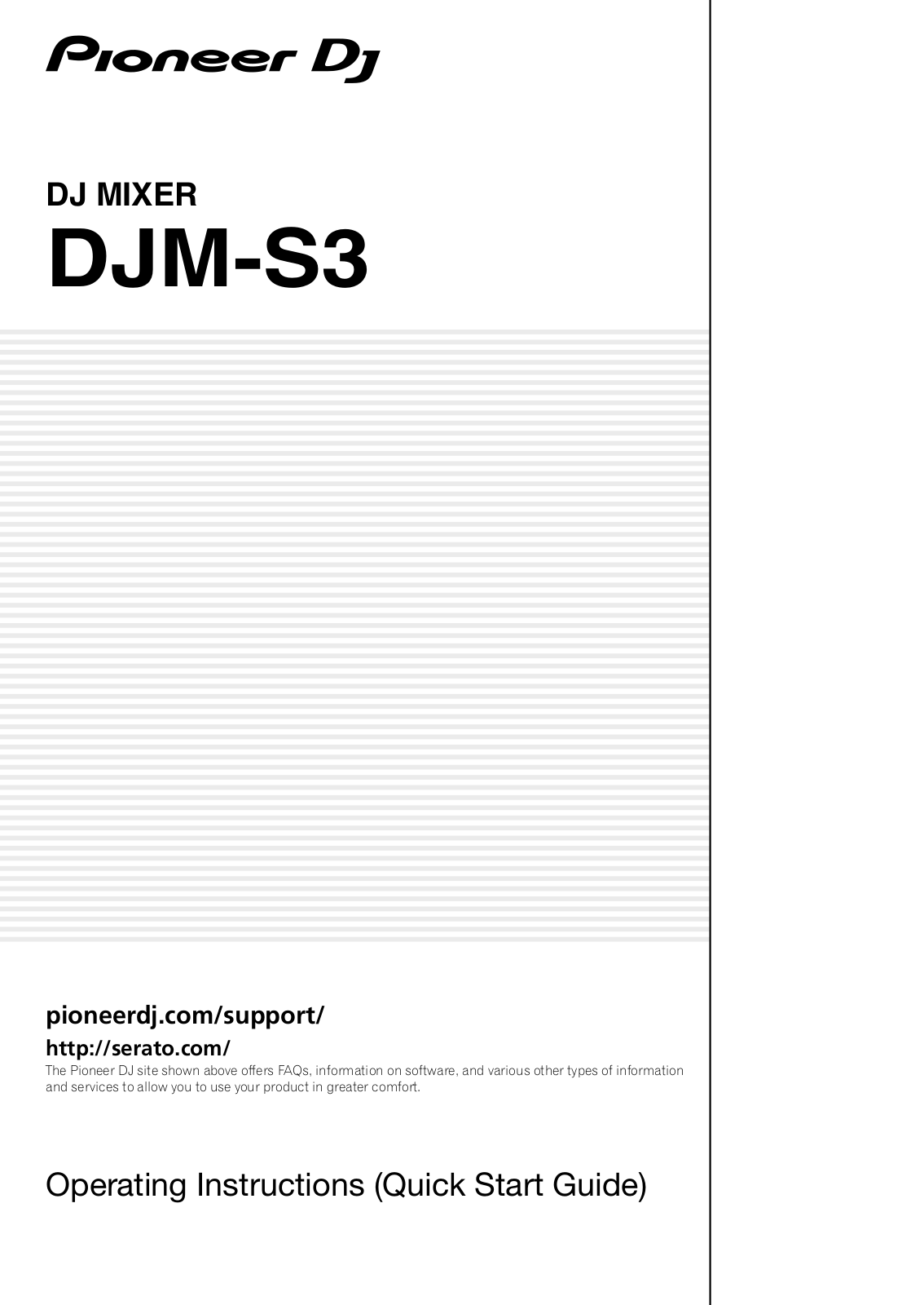 Pioneer DJ DJM-S3 Quick Start Guide