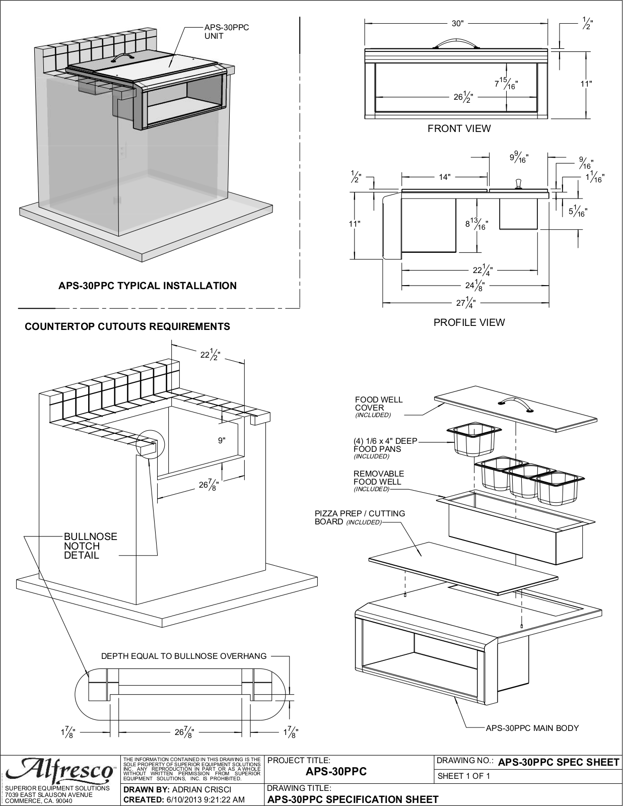 Alfresco APS30PPC Specifications - ManualMachine.com